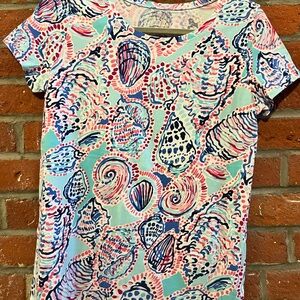 Lilly Pulitzer Pink and Blue Seashell Tee